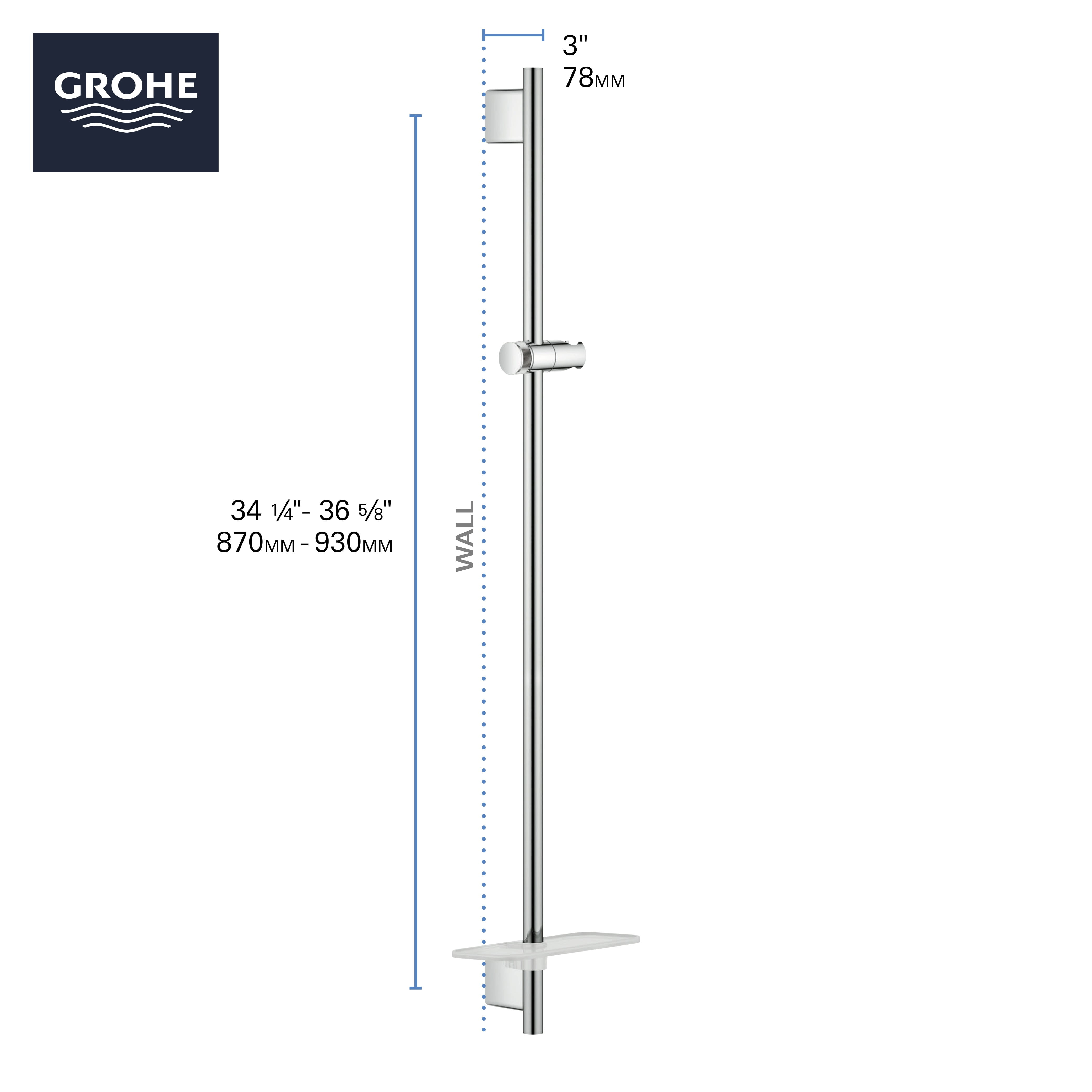 36" Shower Slide Bar